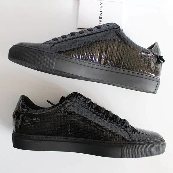 Givenchy Women's Urban Street Allover Logo Monogram Black Patent Leather Sneaker - Picture 8 of 16